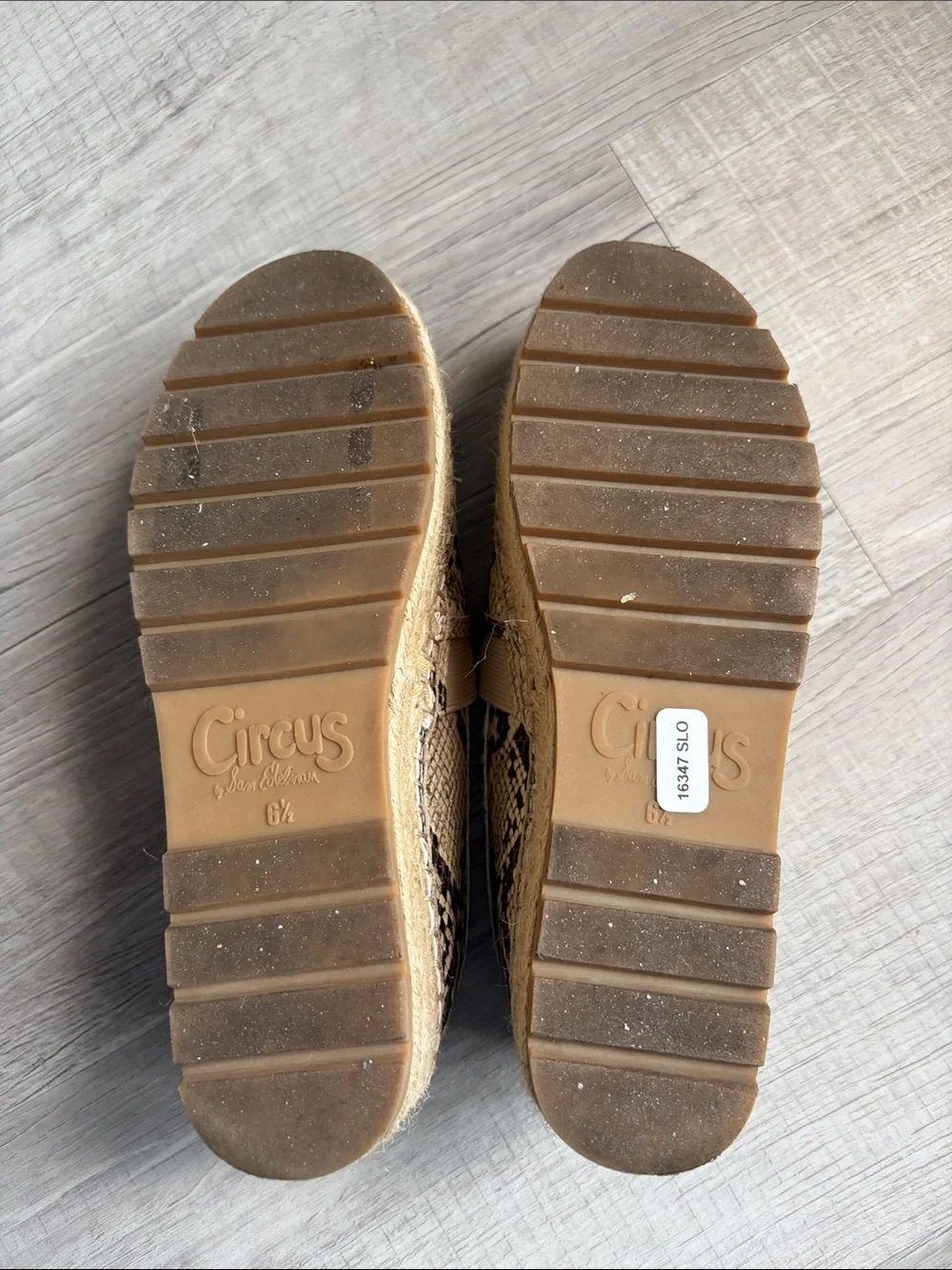 Circus by Sam Edelman Snake-Print Espadrille Slip-Ons in Beige and Brown